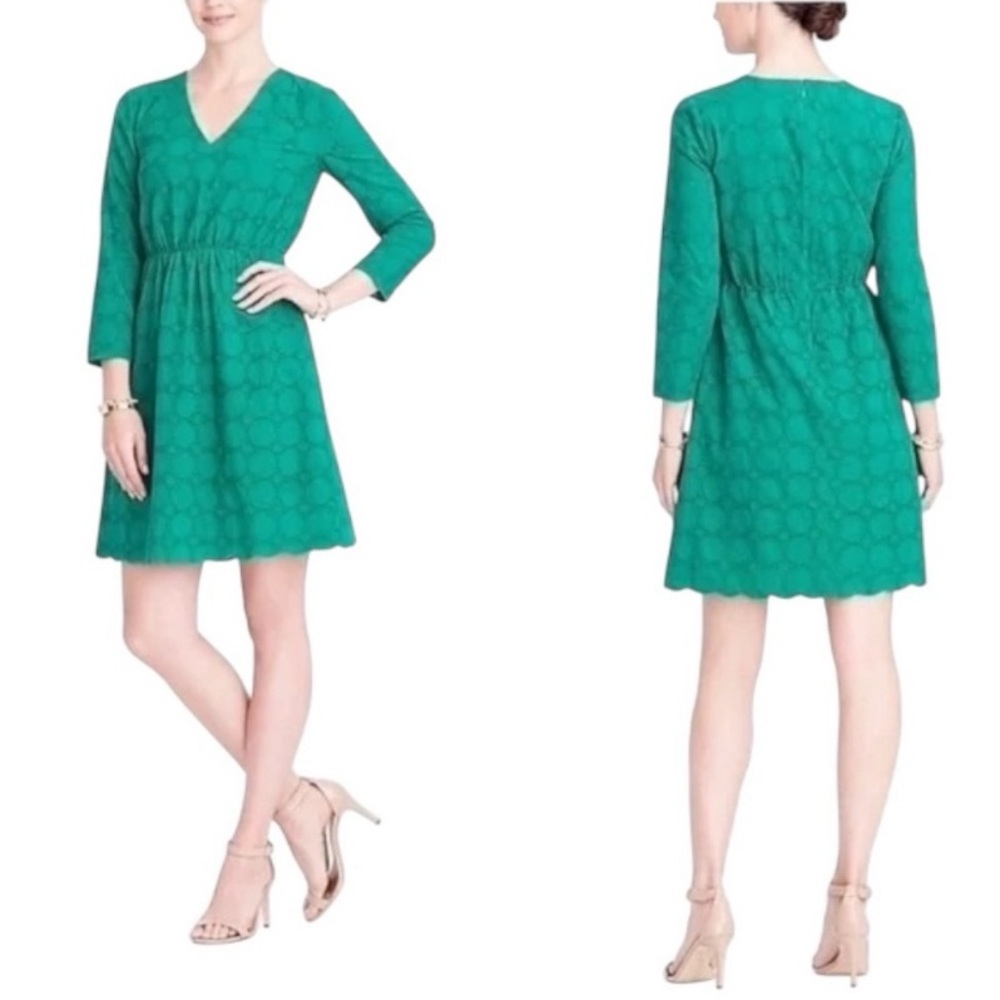 JCrew eyelet v-neck dress